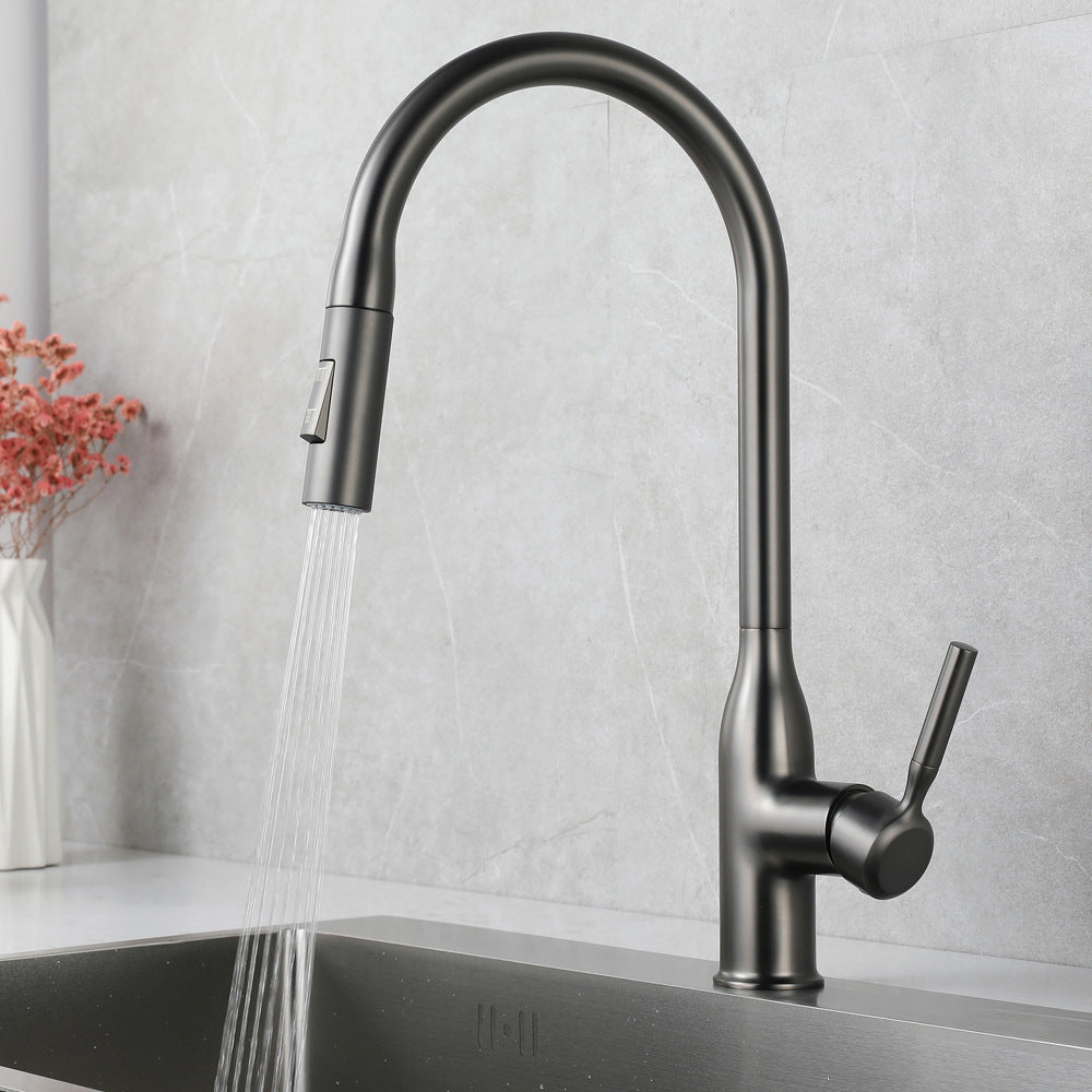 Hot and Cold Water Pull Down Sprayer Kitchen Faucet