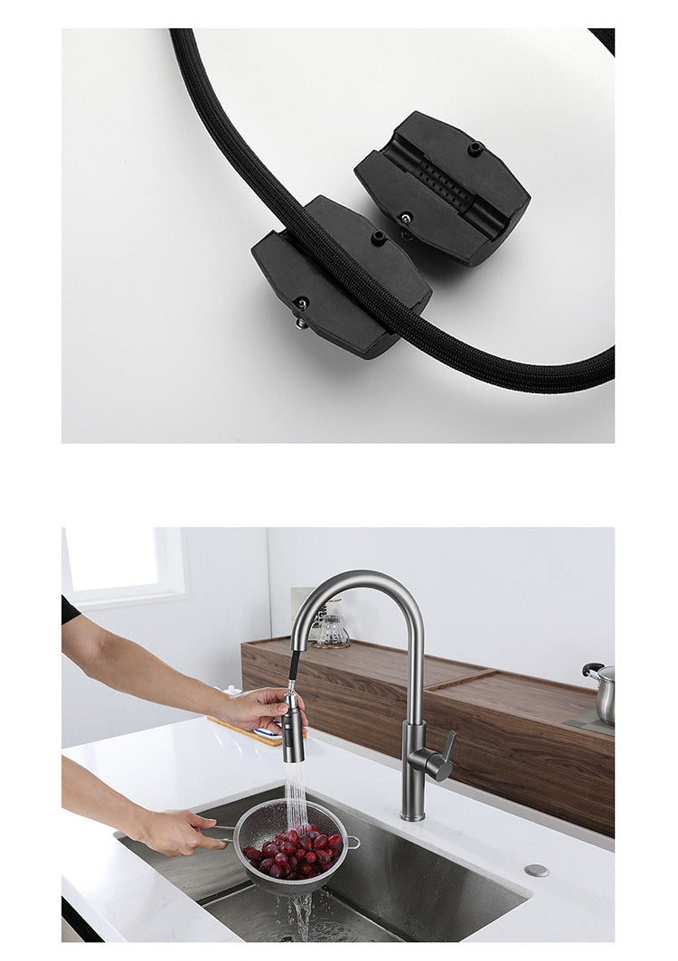 Stainless Steel Hot and Cold Water Pull Down Sprayer Kitchen Faucet