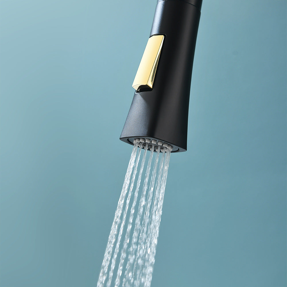 Full Brass Hot and Cold Water Pull Down Sprayer Kitchen Faucet