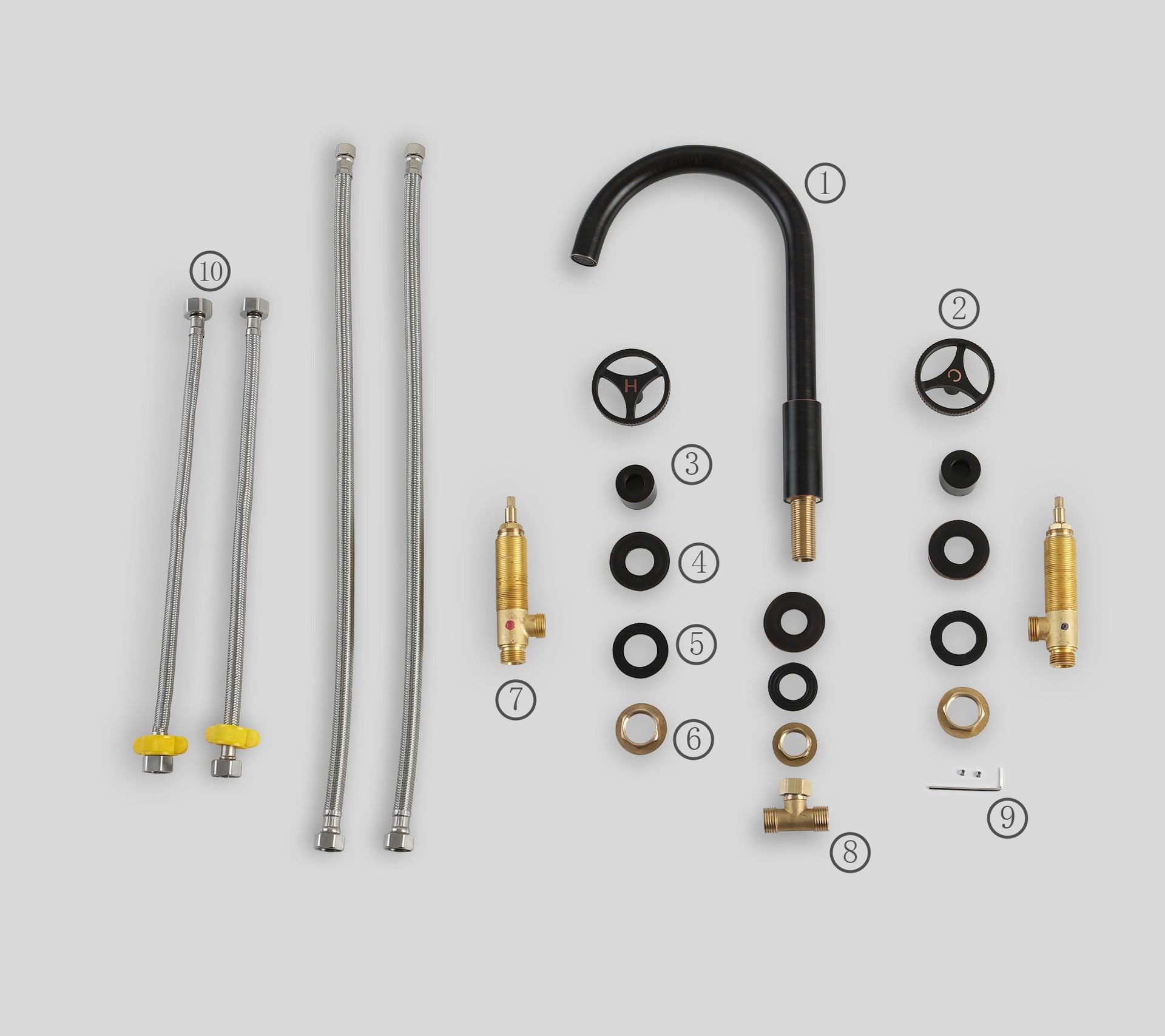 Dual Handle 3 Hole Bathroom Faucet