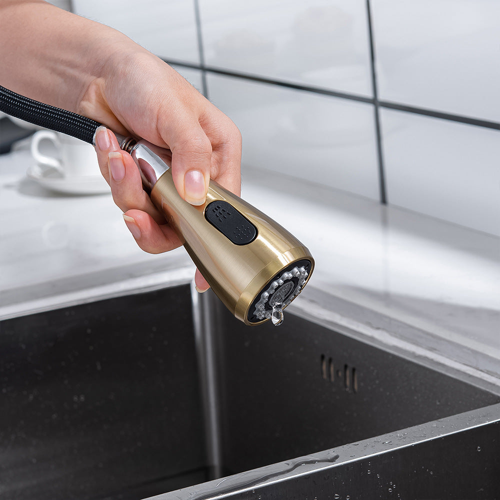 Kitchen Sink Faucet, Kitchen Faucet Brass with Pull Down Sprayer
