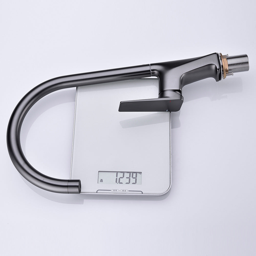 Brass Pulling and Retracting Kitchen Faucet with Hot and Cold Water