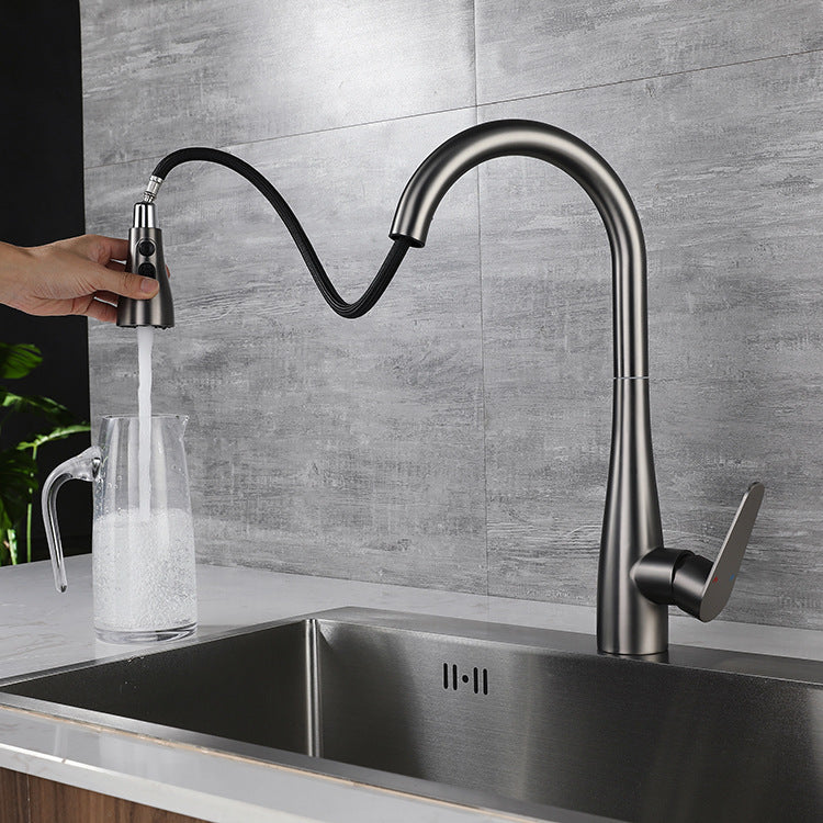 304 Stainless Steel Multifunctional Pull Down Kitchen Faucet