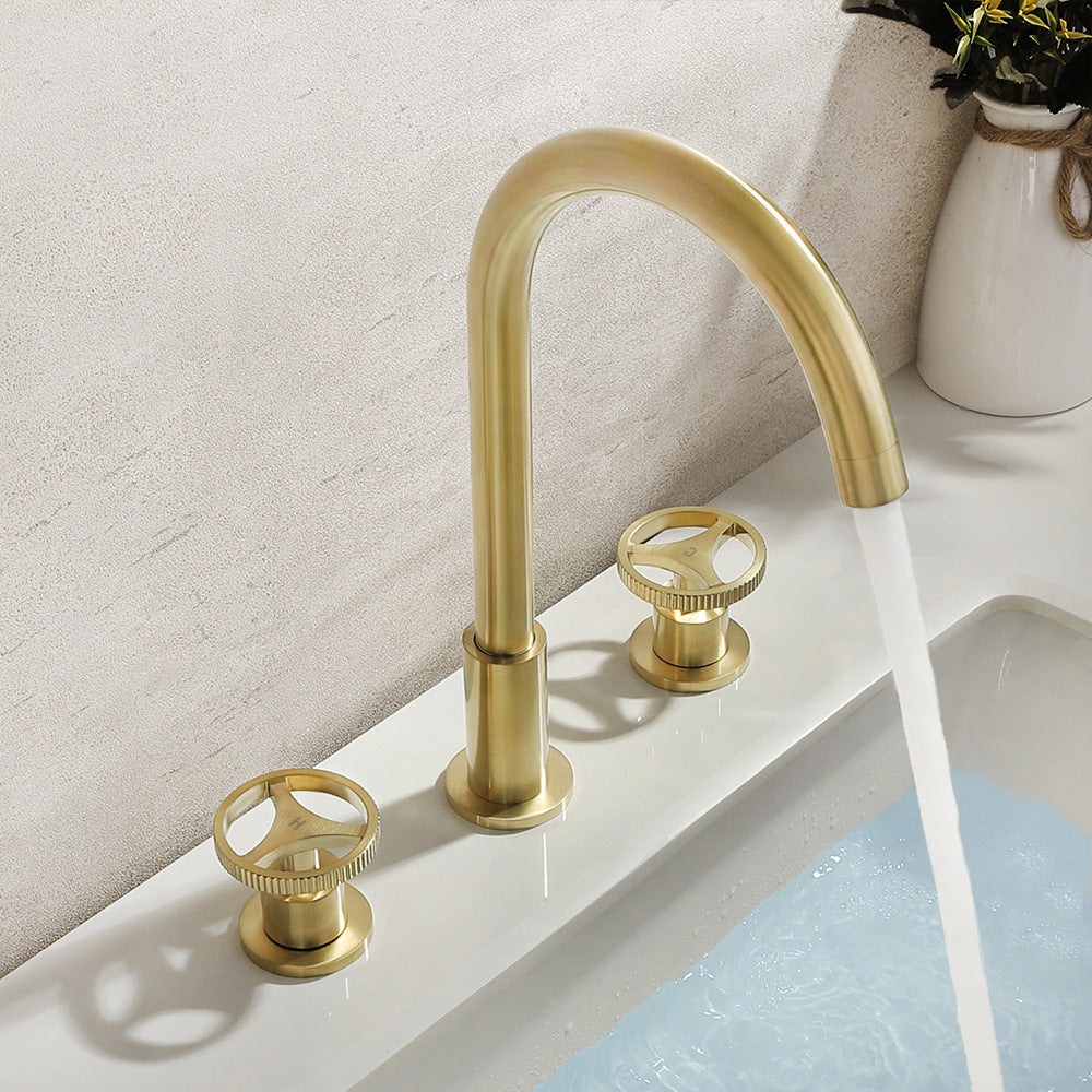 Dual Handle 3 Hole Bathroom Faucet