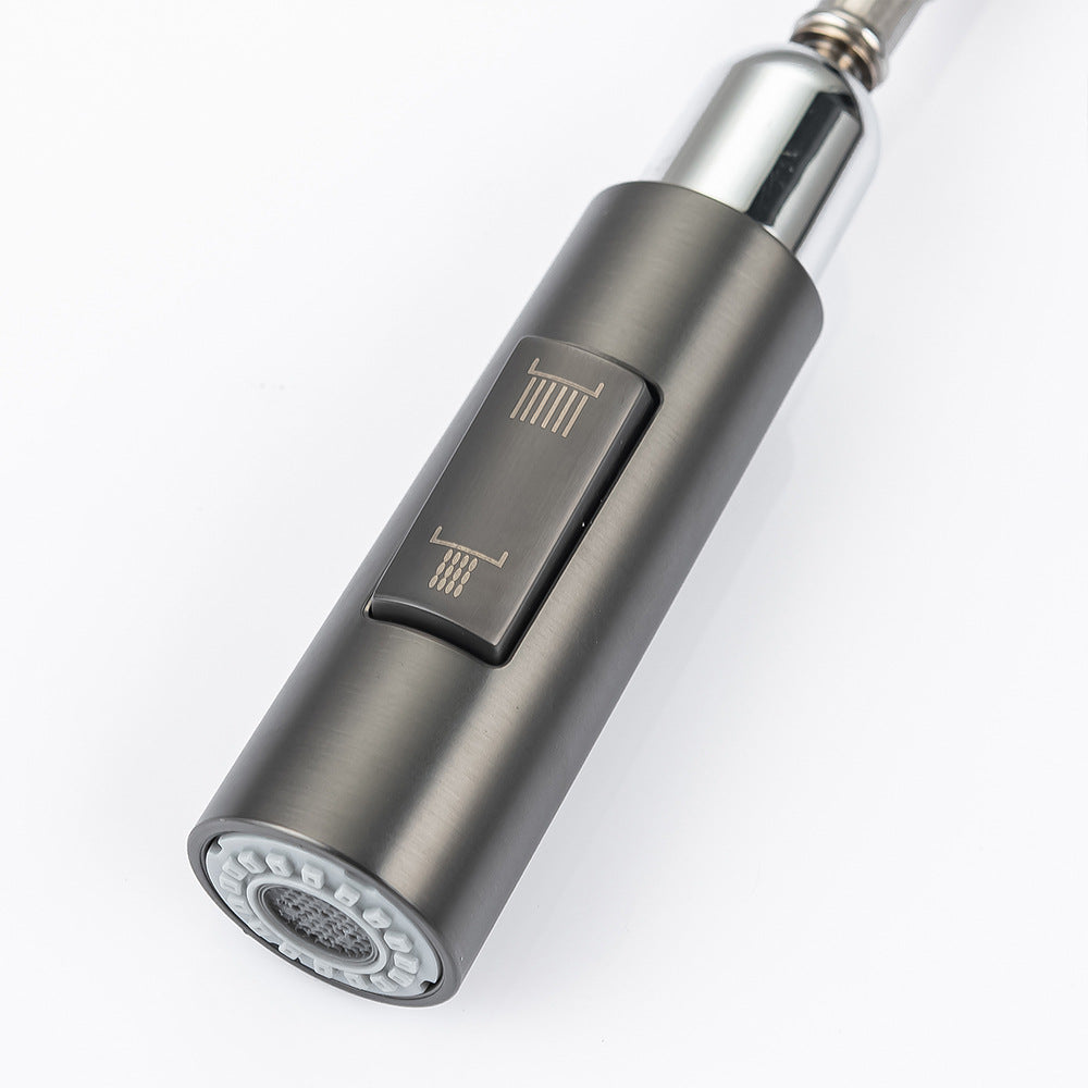 Brass Pulling and Retracting Kitchen Faucet (Hot and Cold Water with Hook)