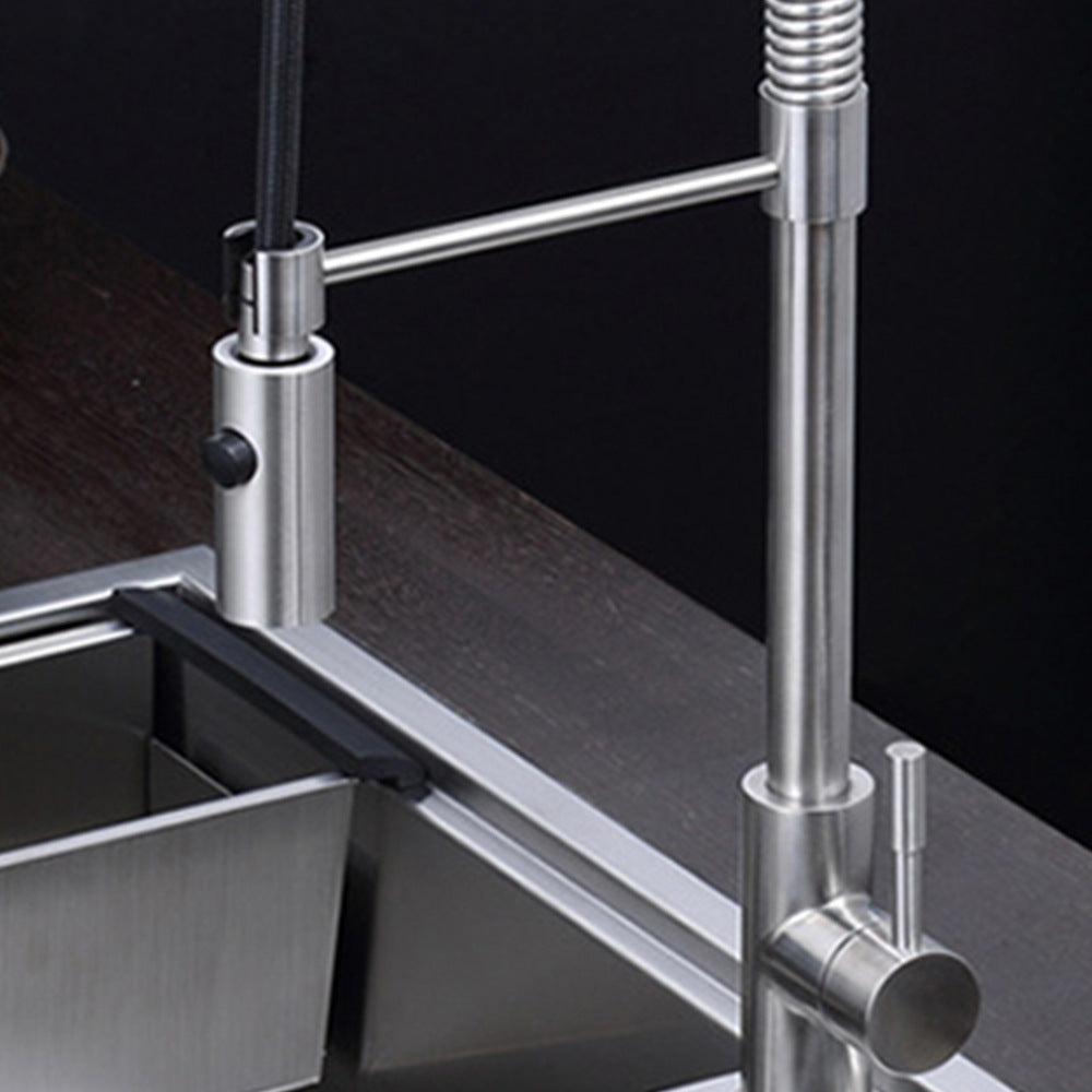 Commercial Stainless Steel Single Handle Single Hole Pull Down Sprayer Kitchen Sink Faucet