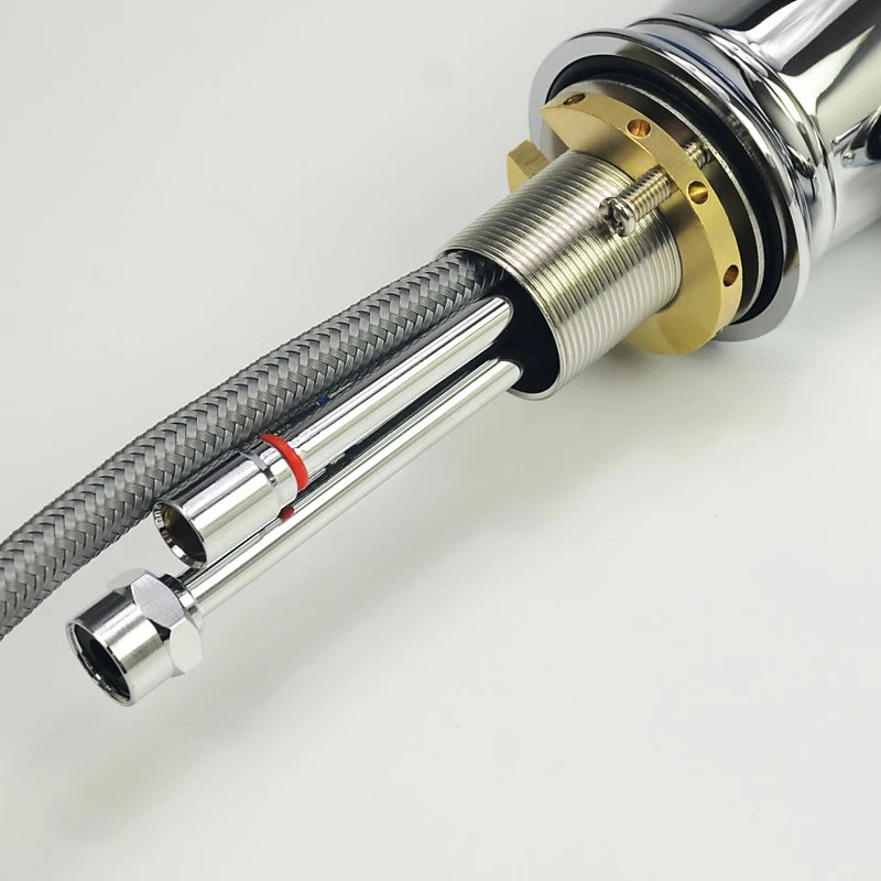 Eumtenr 1.5 GPM Hot & Cold Water Pull Down Sprayer Brass Kitchen Faucets