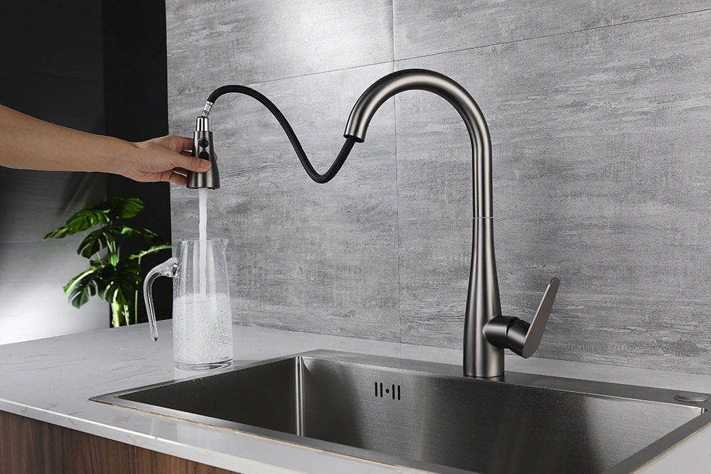 304 Stainless Steel Multifunctional Pull Down Kitchen Faucet