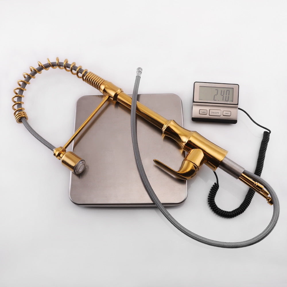 Commercial Single Handle Pull Down Sprayer Kitchen Faucet, with LED Light