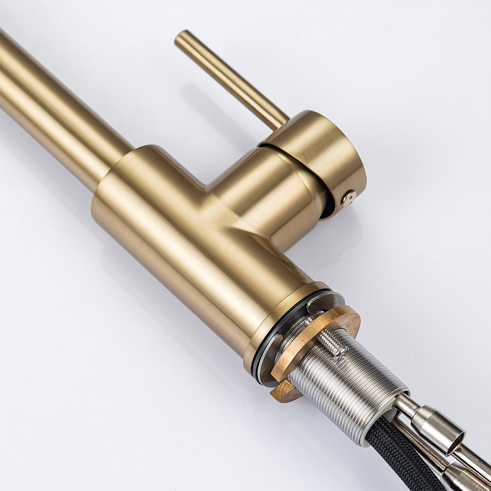 Kitchen Sink Faucet, Kitchen Faucet Brass with Pull Down Sprayer