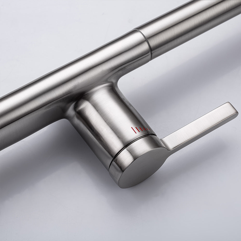 Simple Style Brass Dual Mode Spout Pull Out Kitchen Faucet - Swivel