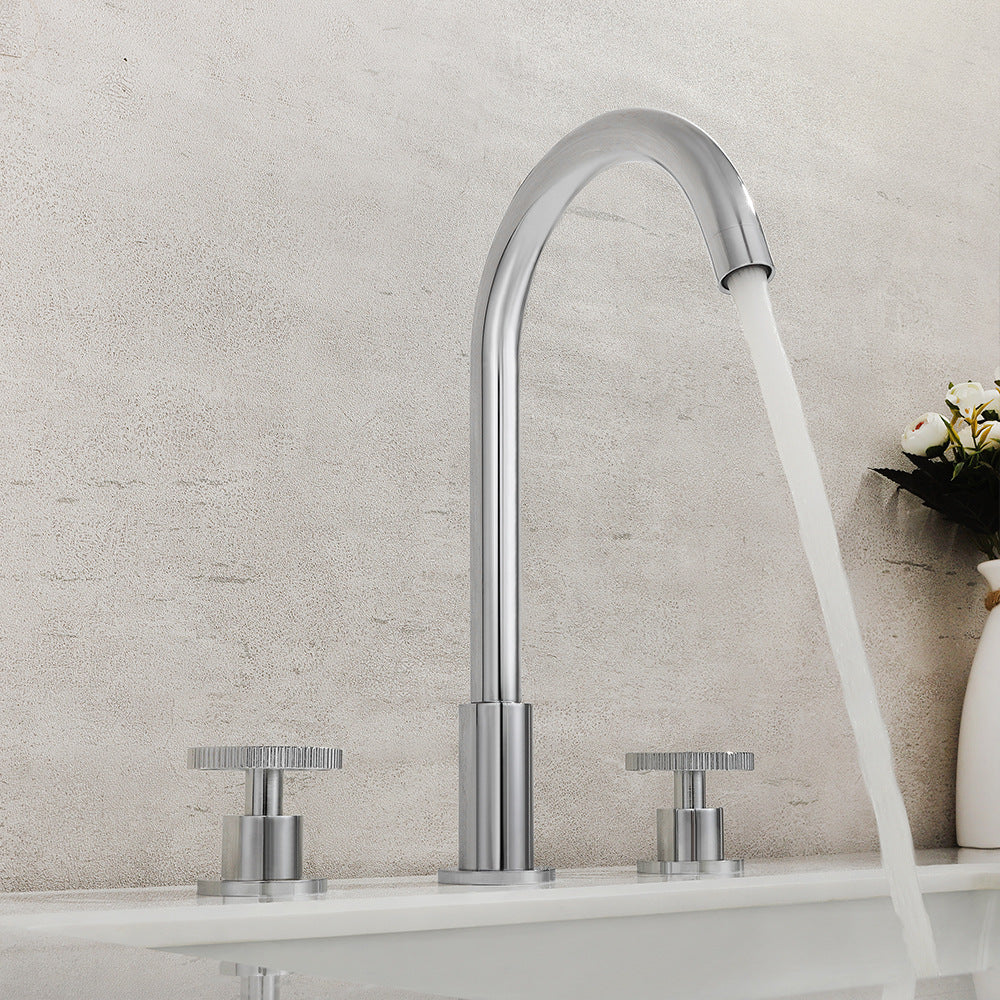 Dual Handle 3 Hole Bathroom Faucet