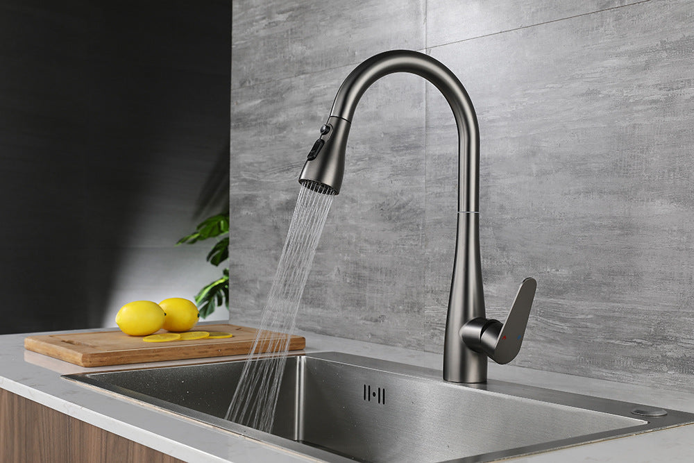 304 Stainless Steel Multifunctional Pull Down Kitchen Faucet