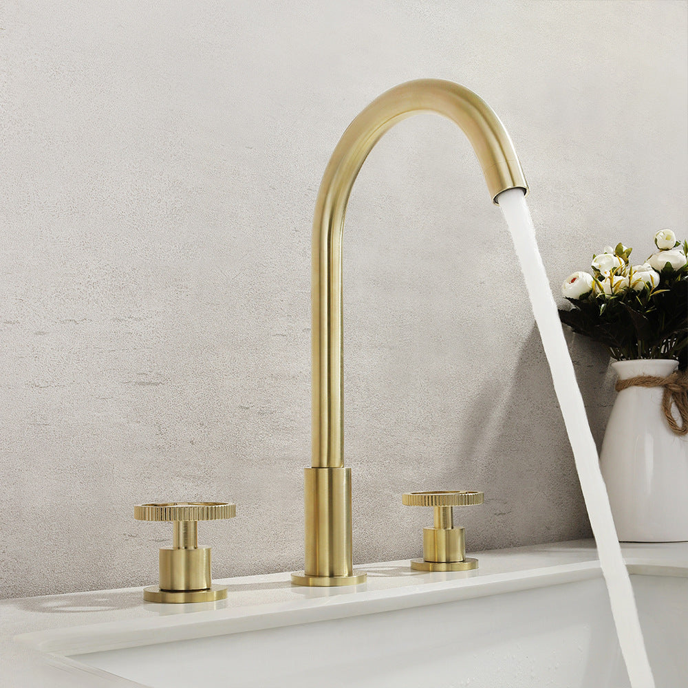 Dual Handle 3 Hole Bathroom Faucet