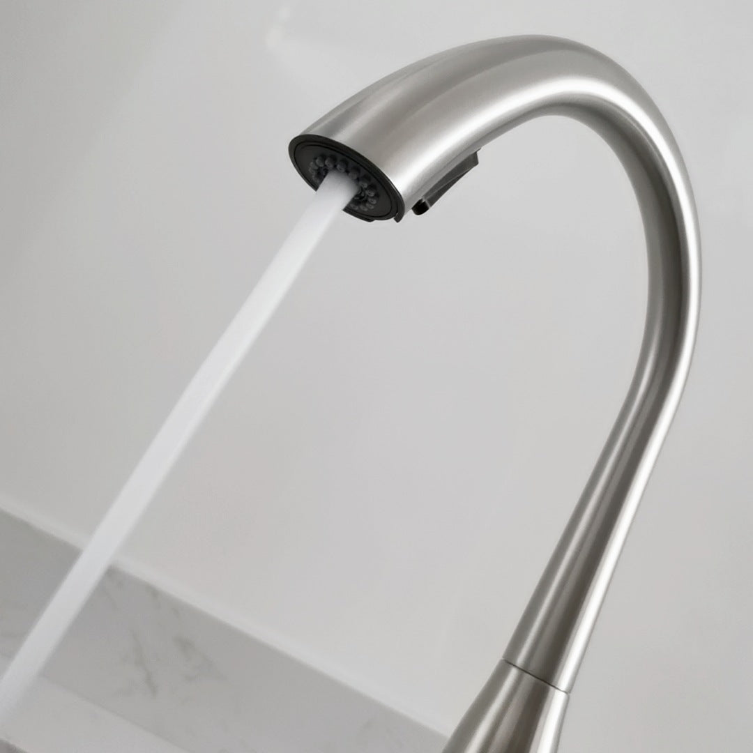 Stainless Steel Hot and Cold Water Hidden Pull-Out Head Sprayer Kitchen Faucet