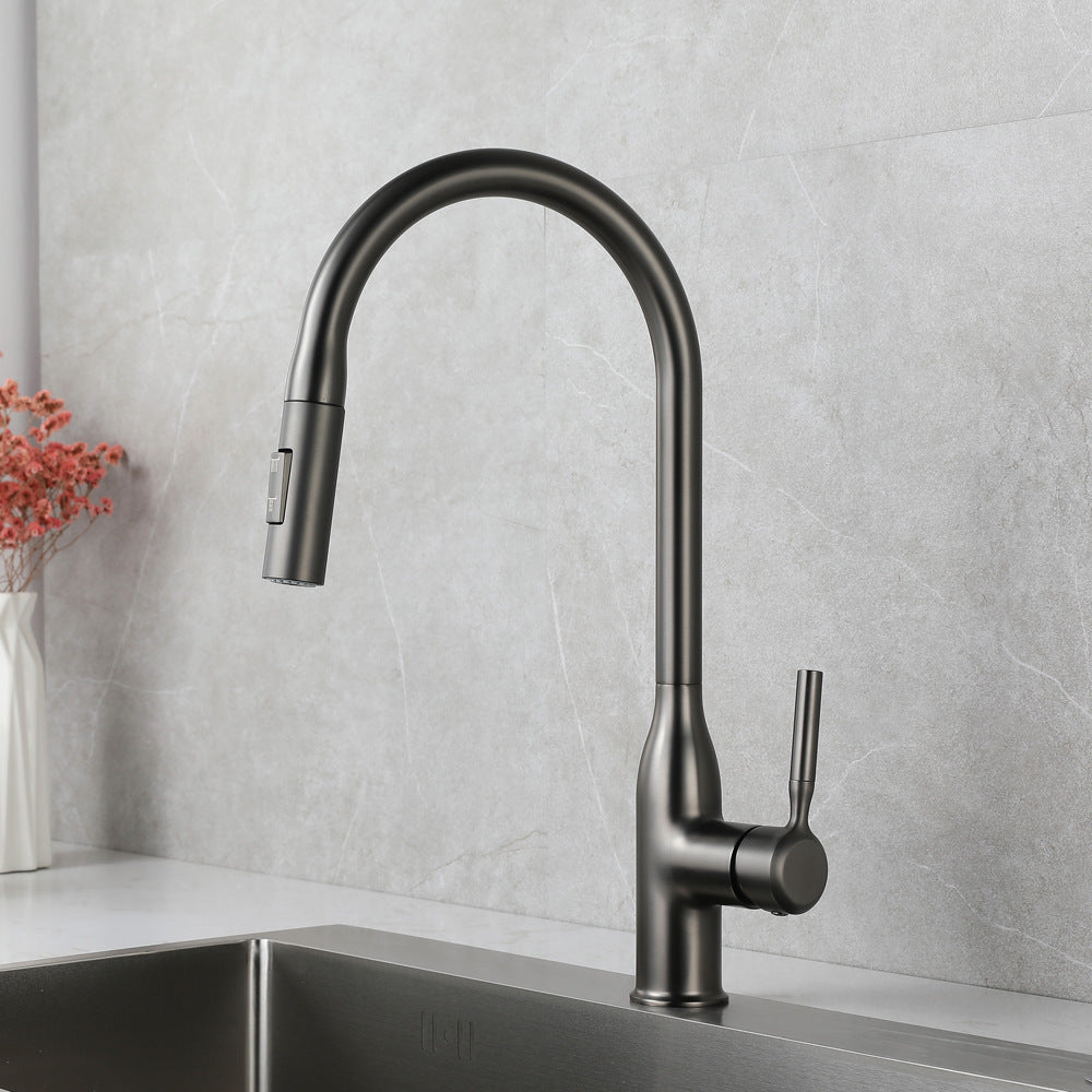Hot and Cold Water Pull Down Sprayer Kitchen Faucet