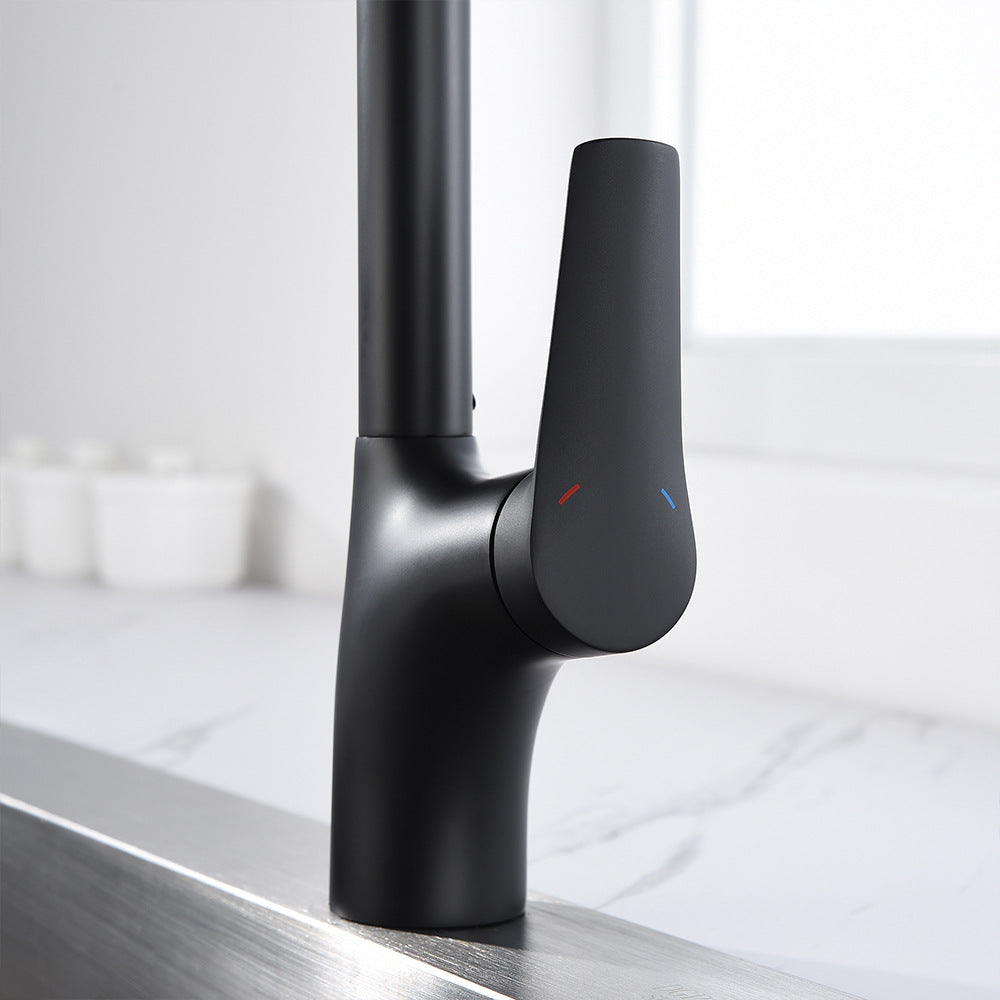 Full Brass Single Handle Single Hole Pull Down Sprayer Kitchen Sink Faucet (Dual Outlet Mode)