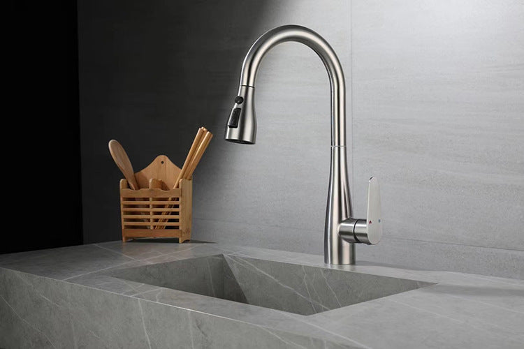 304 Stainless Steel Multifunctional Pull Down Kitchen Faucet