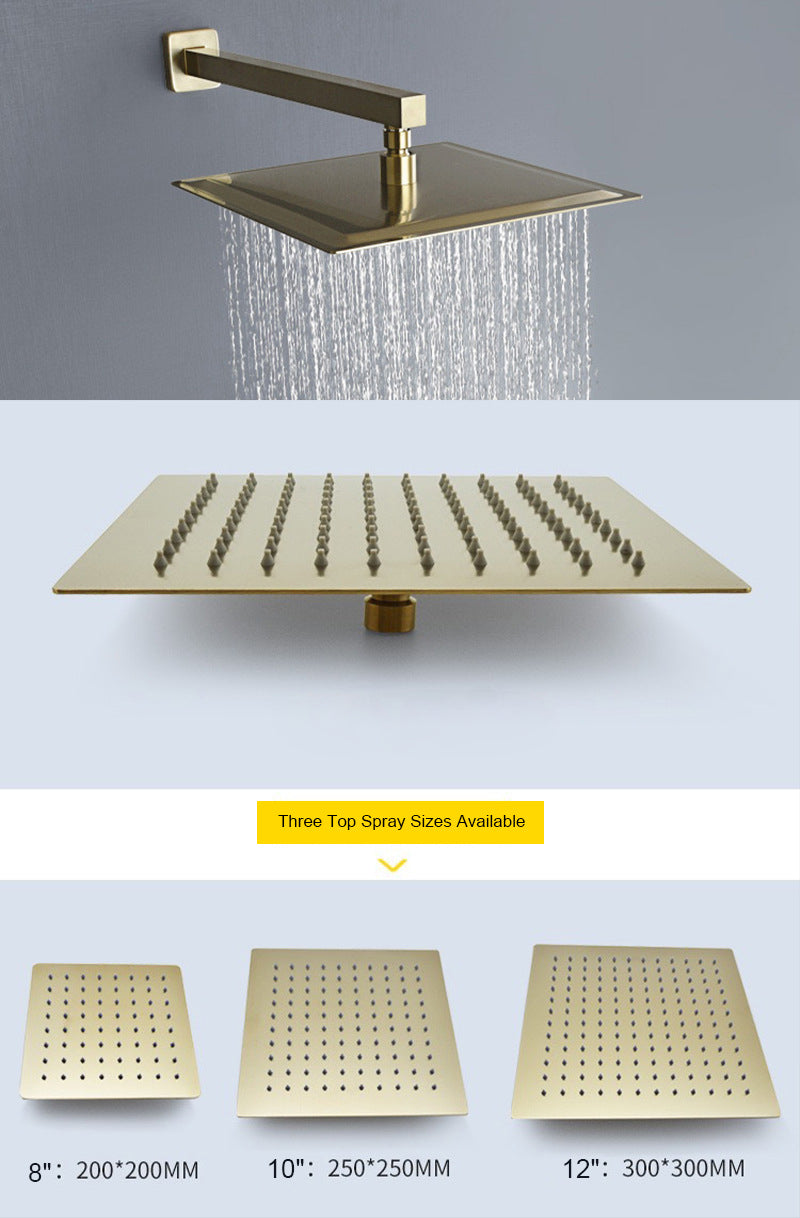 8 Inch Square Shower Faucet Set Wall Mount Bathroom Shower System