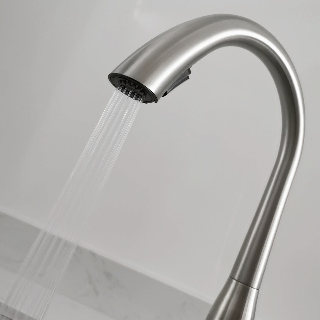 Stainless Steel Hot and Cold Water Hidden Pull-Out Head Sprayer Kitchen Faucet