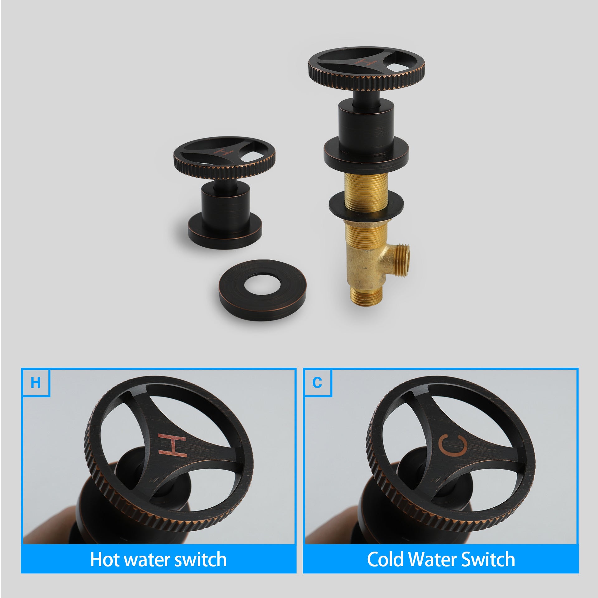 Dual Handle 3 Hole Bathroom Faucet