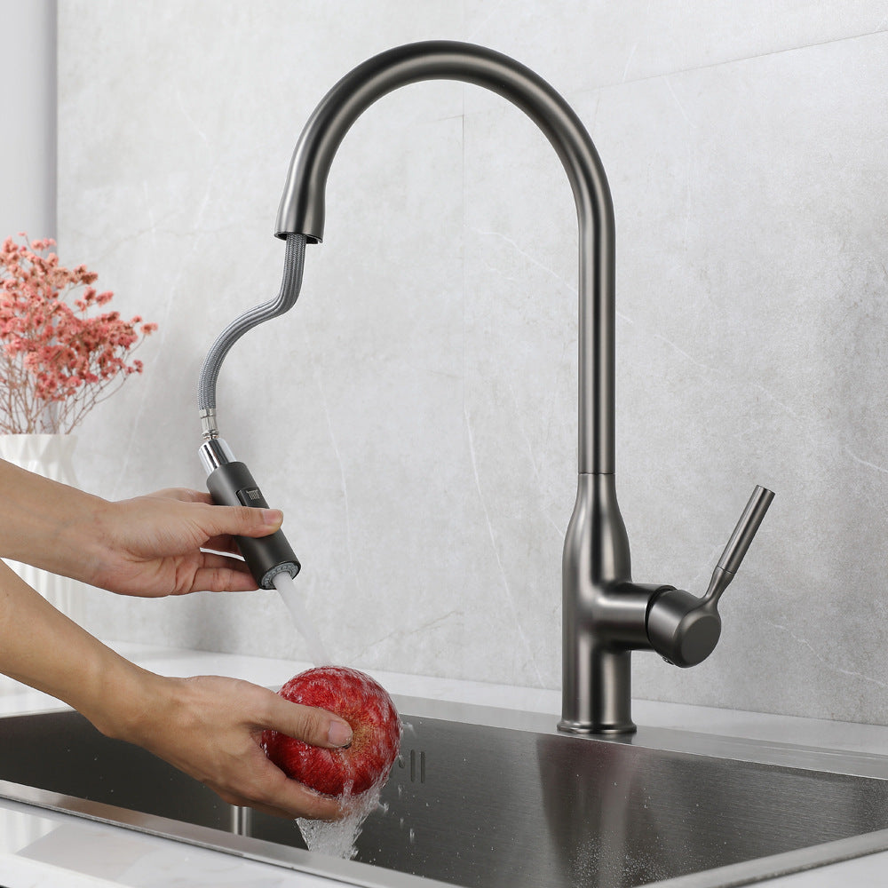Hot and Cold Water Pull Down Sprayer Kitchen Faucet
