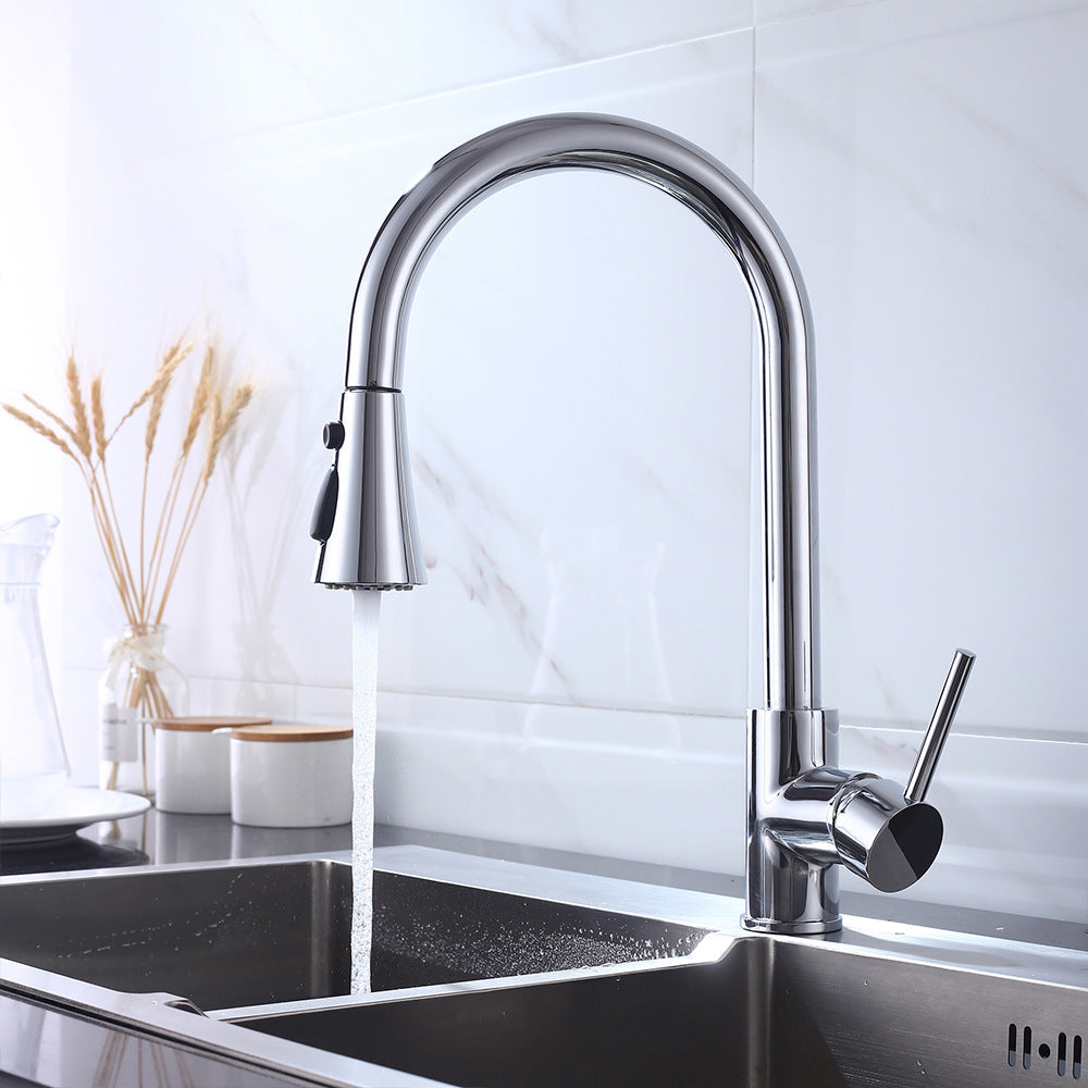 Eumtenr Kitchen Sink Faucet, Kitchen Faucet Brass with Pull Down Sprayer