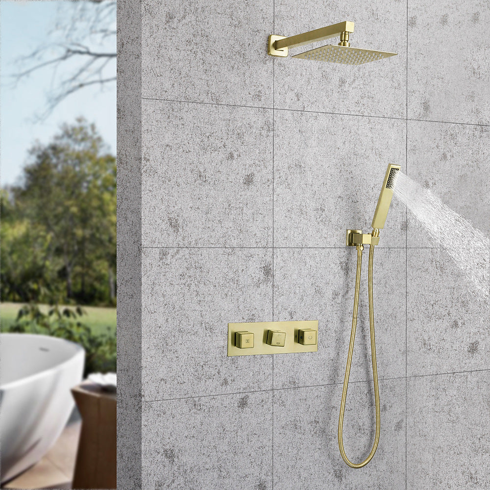 Eumtenr 8 Inch All Brass Shower with Dual Function Wall Mounted Shower Set