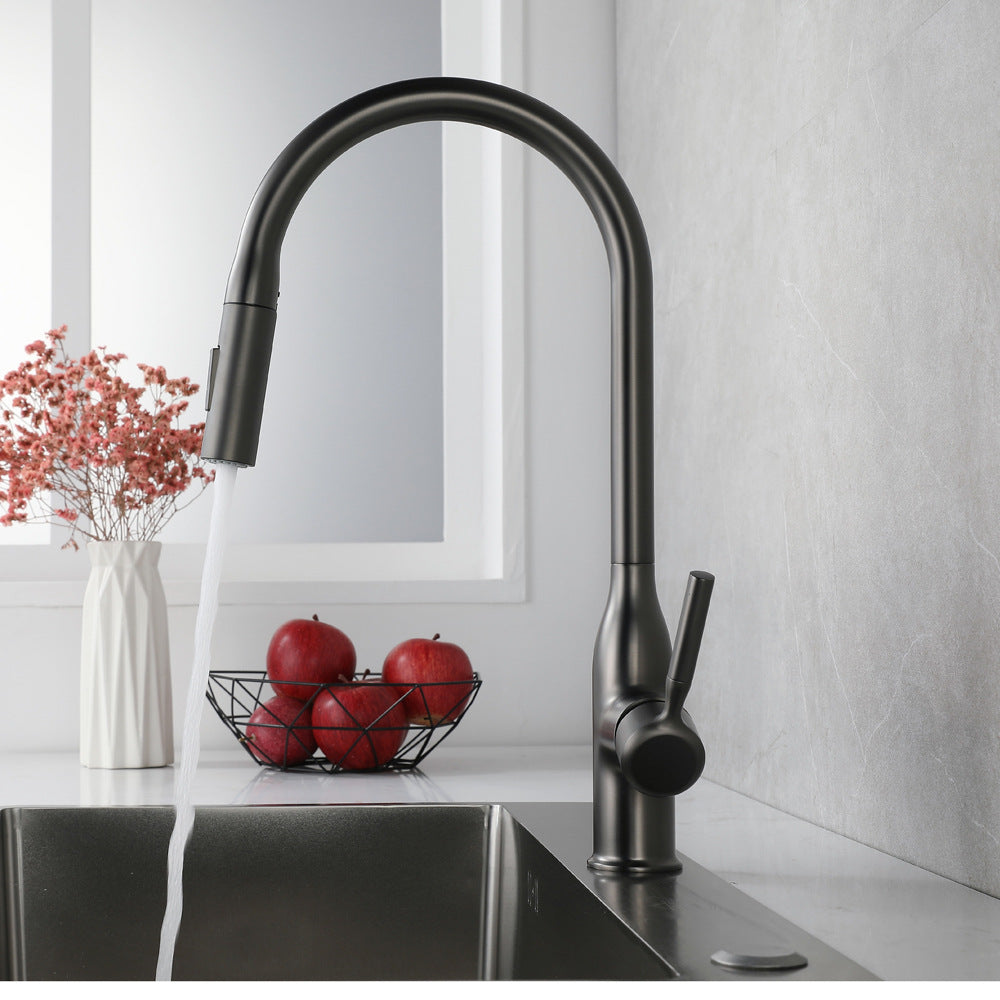Hot and Cold Water Pull Down Sprayer Kitchen Faucet