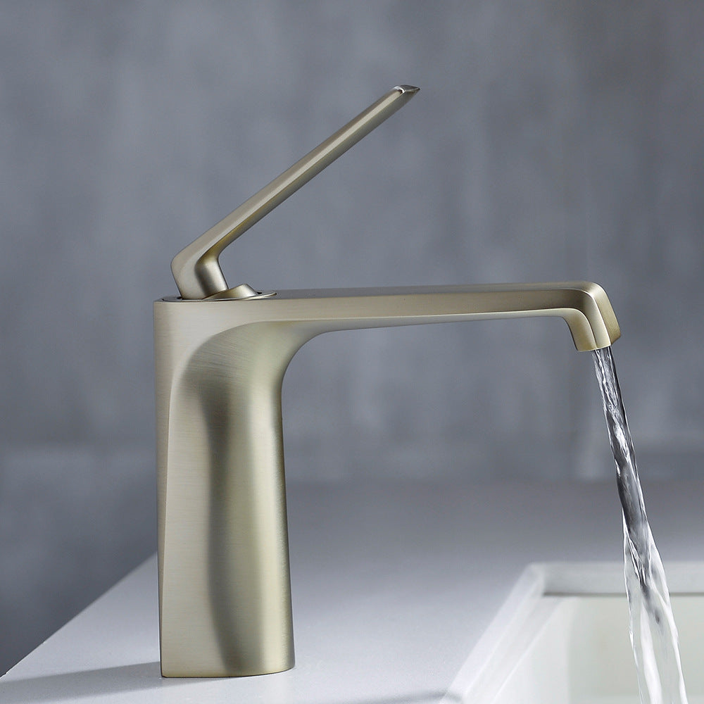 Brass One-Handle Modern Waterfall Bathroom Sink Faucet