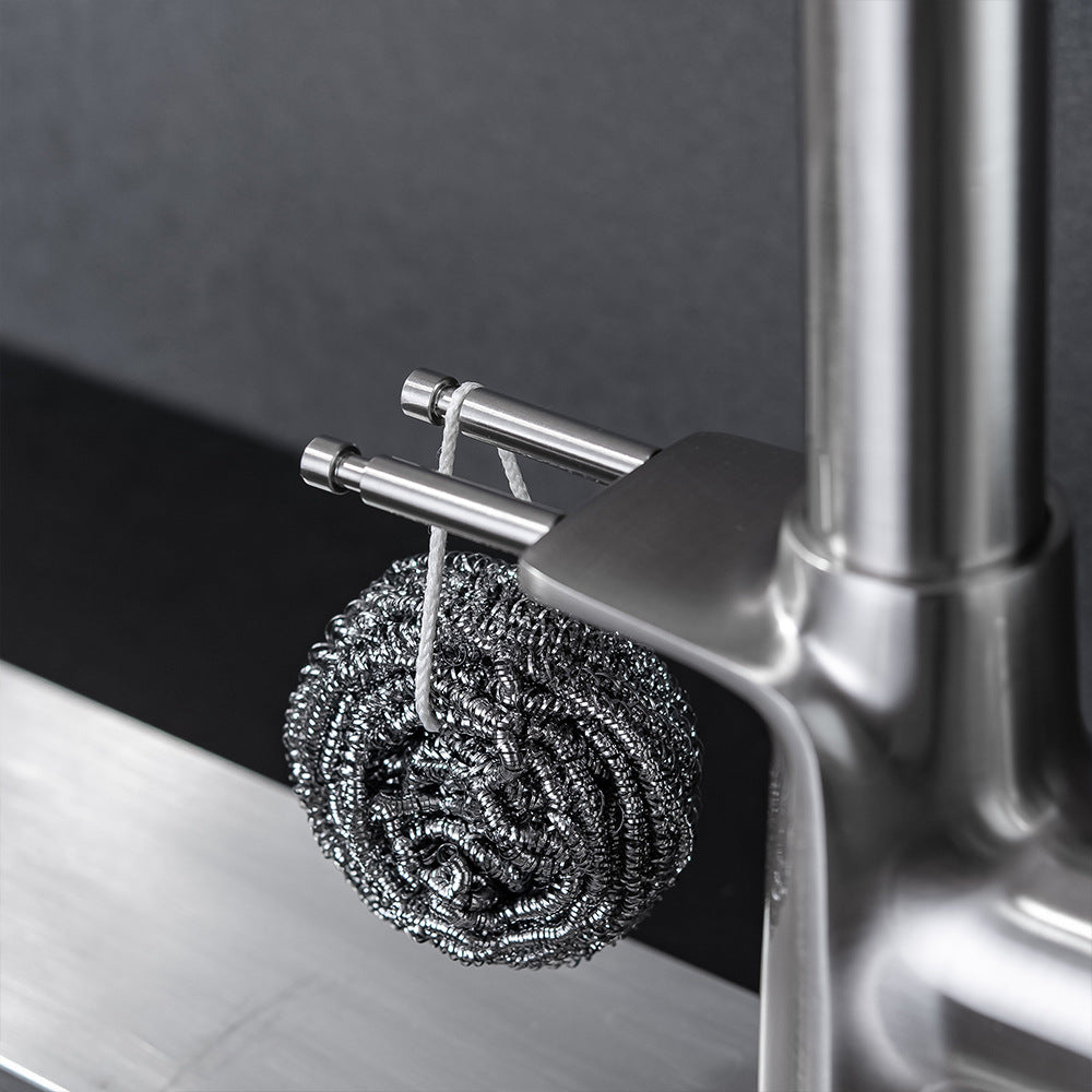 Brass Pulling and Retracting Kitchen Faucet (Hot and Cold Water with Hook)