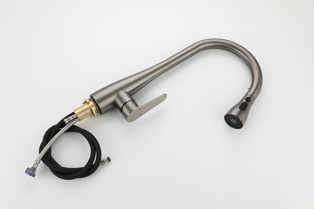 304 Stainless Steel Multifunctional Pull Down Kitchen Faucet