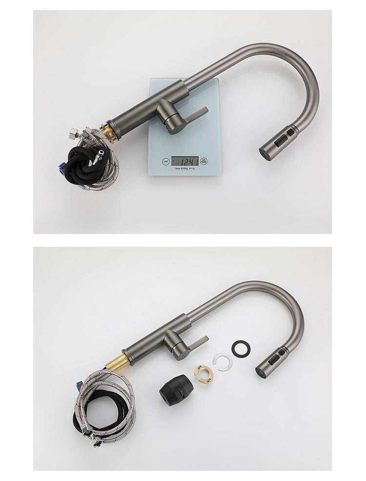 Stainless Steel Hot and Cold Water Pull Down Sprayer Kitchen Faucet