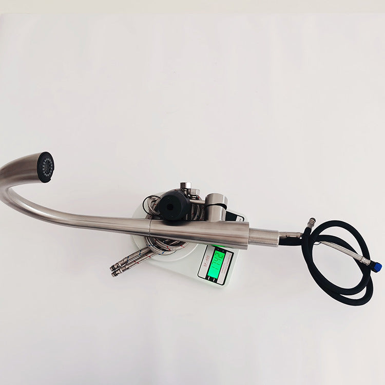 Stainless Steel Hot and Cold Water Hidden Pull-Out Head Sprayer Kitchen Faucet