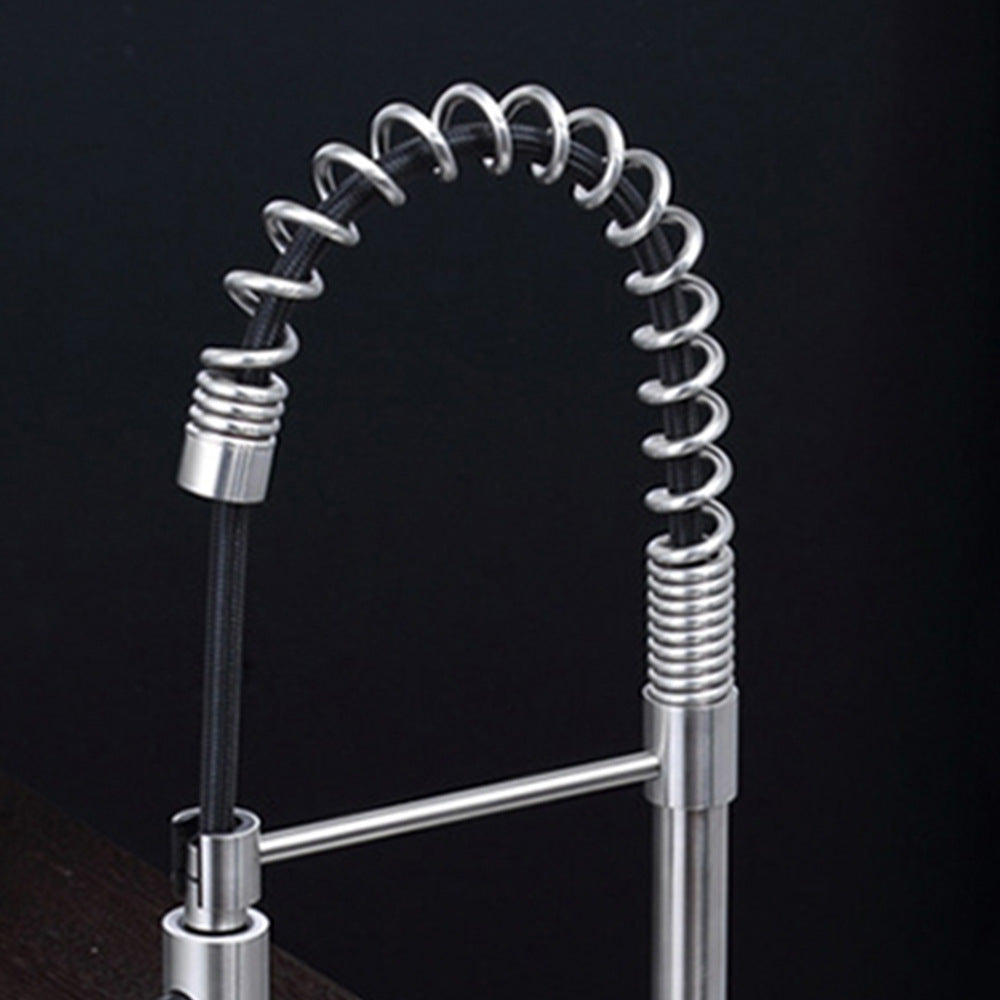 Commercial Stainless Steel Single Handle Single Hole Pull Down Sprayer Kitchen Sink Faucet