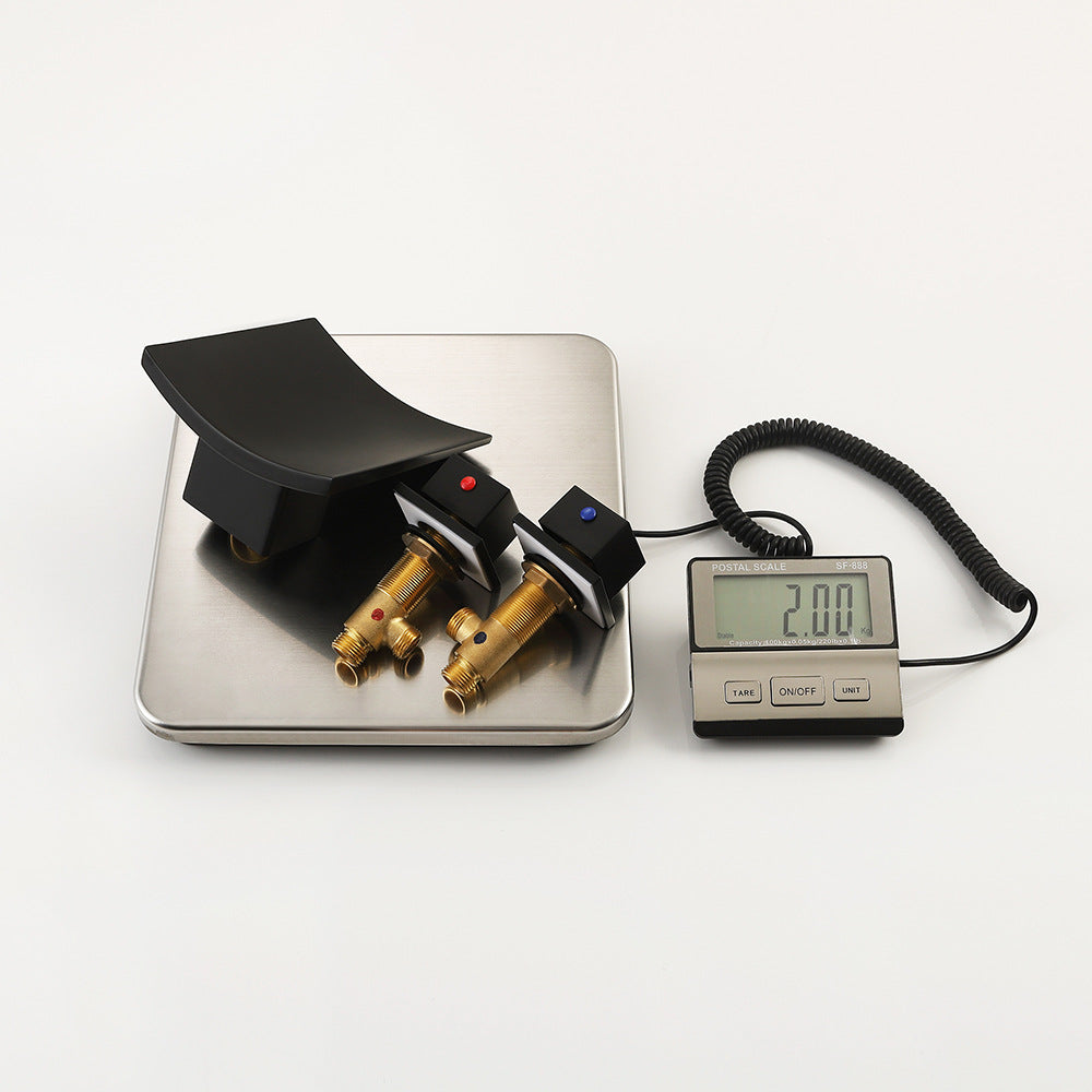 Waterfall Brass 3 Holes Bathroom Faucets with 2 Handles