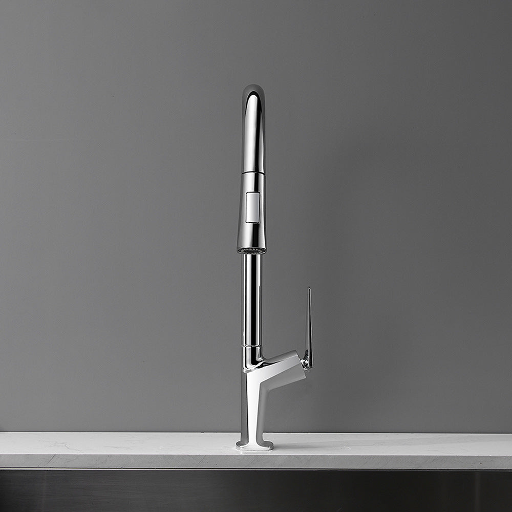 Full Brass Hot and Cold Water Pull Down Sprayer Kitchen Faucet