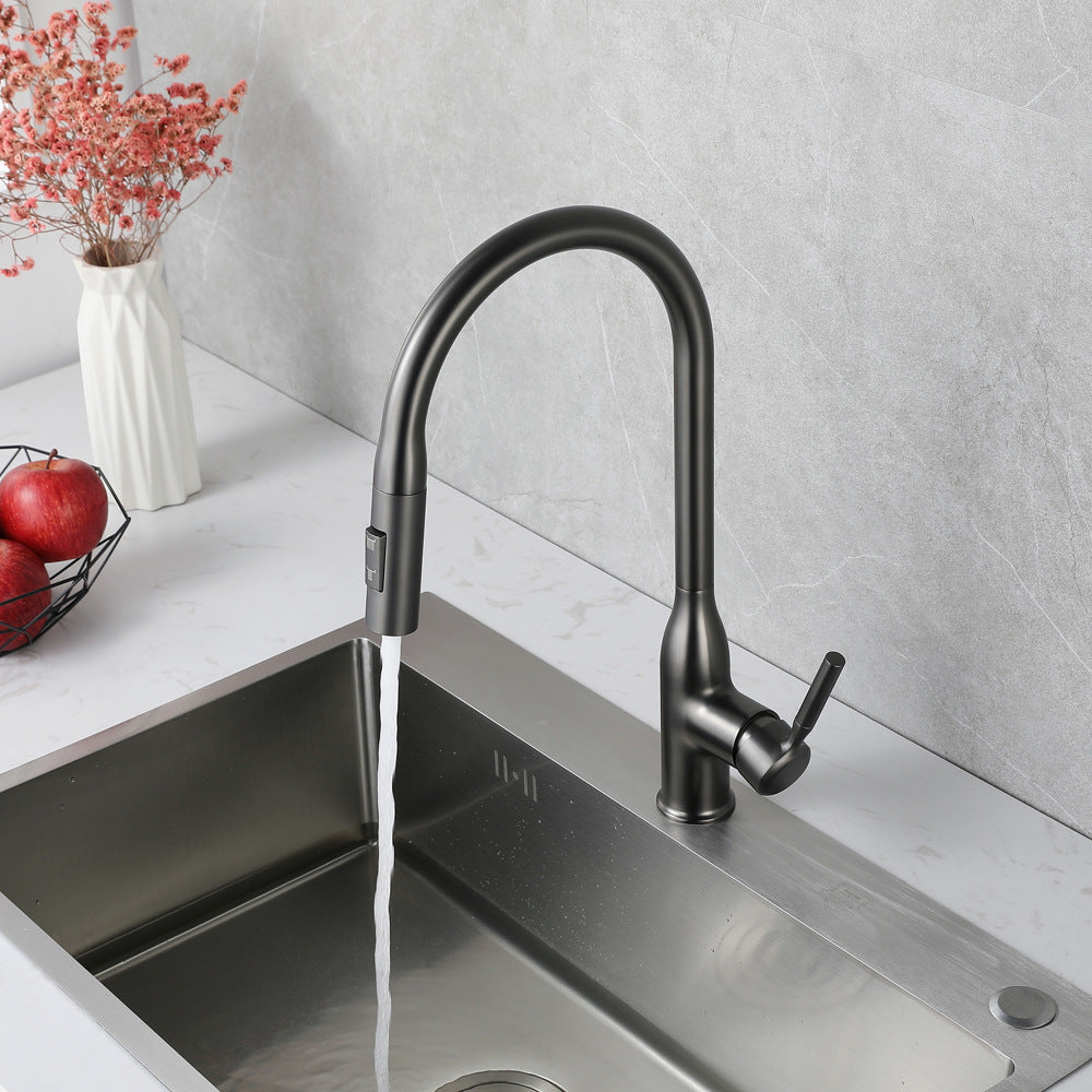 Hot and Cold Water Pull Down Sprayer Kitchen Faucet