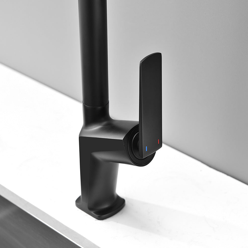 Full Brass Hot and Cold Water Pull Down Sprayer Kitchen Faucet