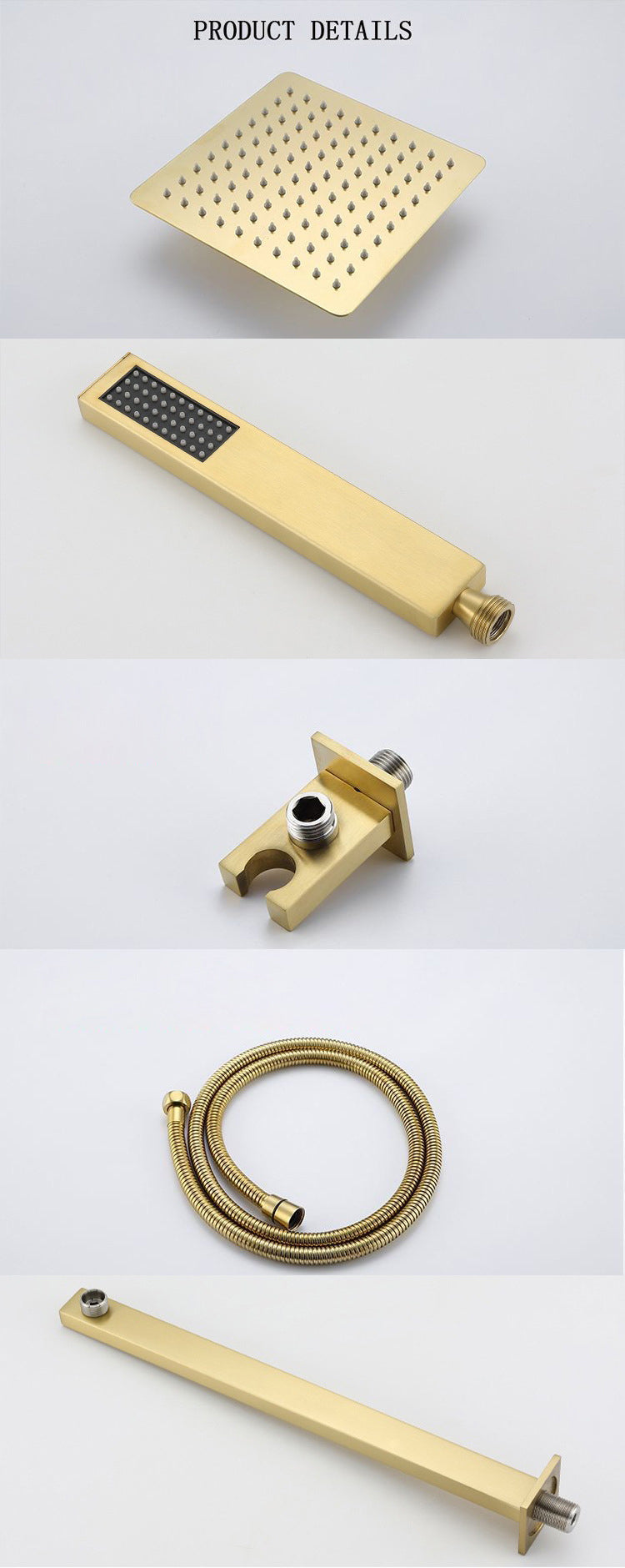 8 Inch Square Shower Faucet Set Wall Mount Bathroom Shower System