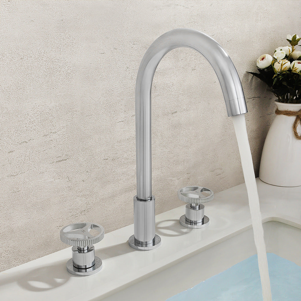 Dual Handle 3 Hole Bathroom Faucet