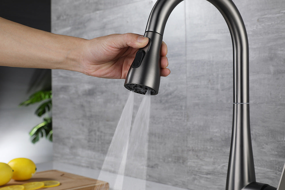 304 Stainless Steel Multifunctional Pull Down Kitchen Faucet