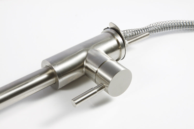 Commercial Stainless Steel Single Handle Single Hole Pull Down Sprayer Kitchen Sink Faucet
