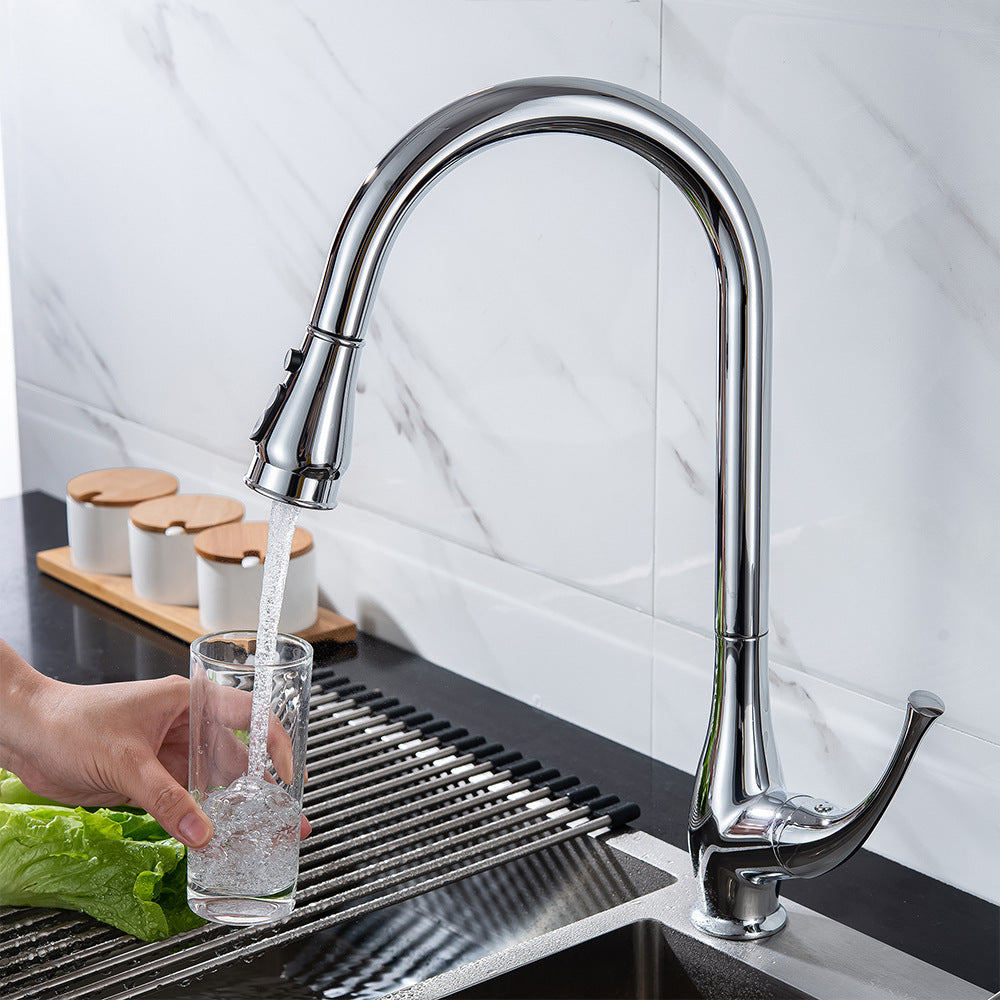 Eumtenr Brass Kitchen Sink Faucet, Kitchen Faucet Brass with Pull Down Sprayer