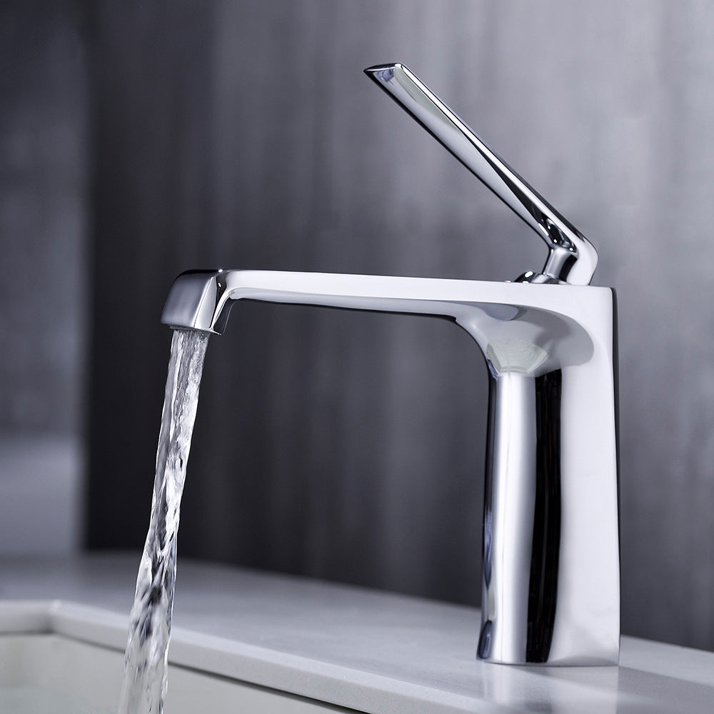 Brass One-Handle Modern Waterfall Bathroom Sink Faucet
