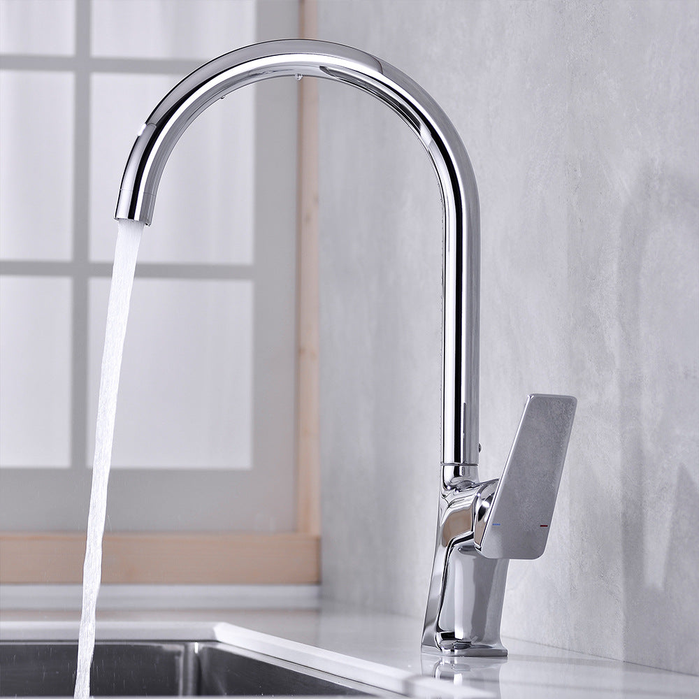 Brass Pulling and Retracting Kitchen Faucet with Hot and Cold Water