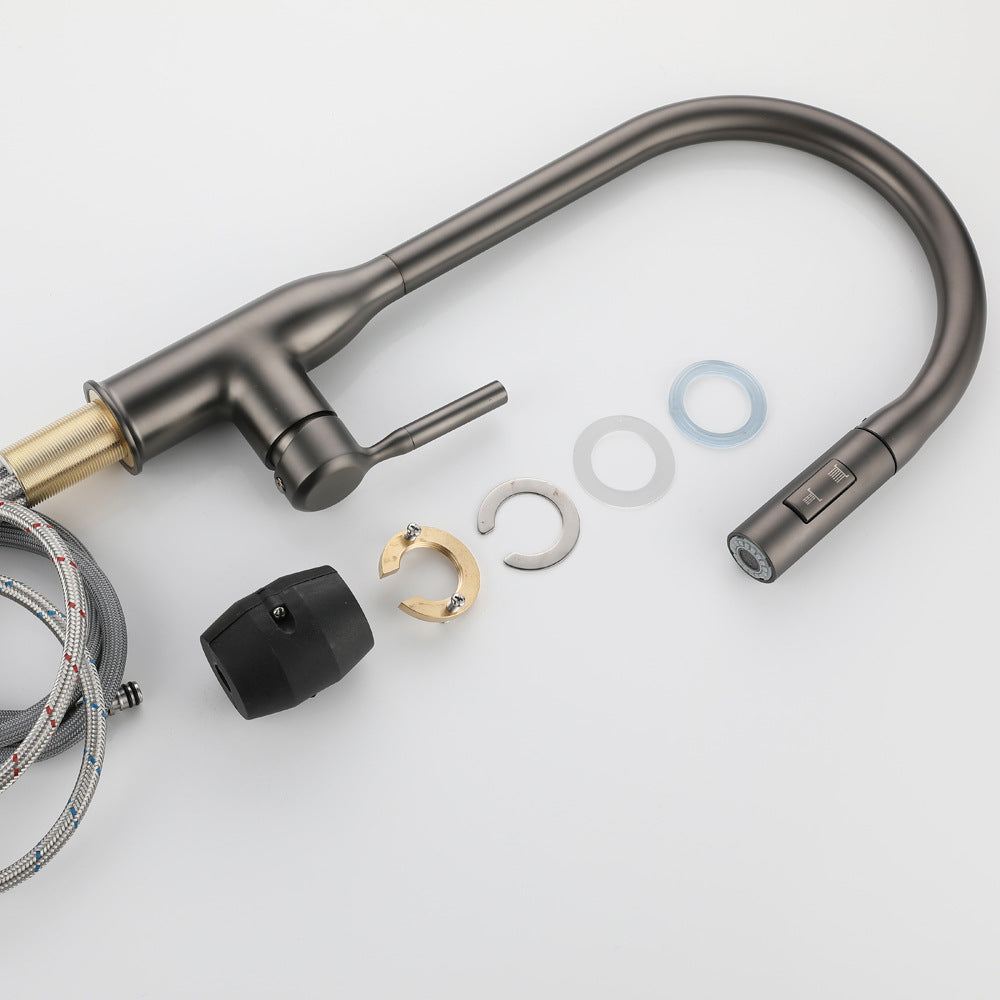 Hot and Cold Water Pull Down Sprayer Kitchen Faucet