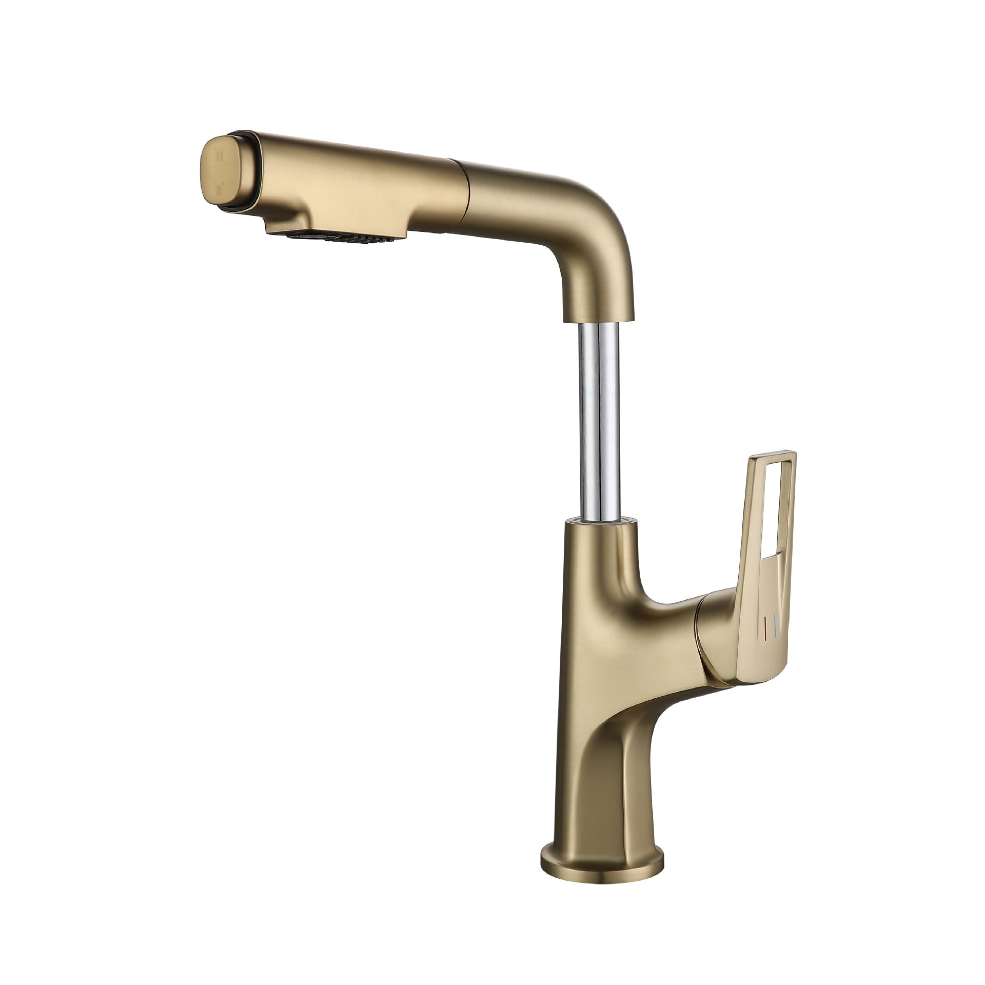 Full Brass Lifting and Pull-Out Bathroom Faucet