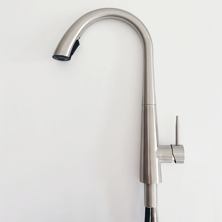 Stainless Steel Hot and Cold Water Hidden Pull-Out Head Sprayer Kitchen Faucet