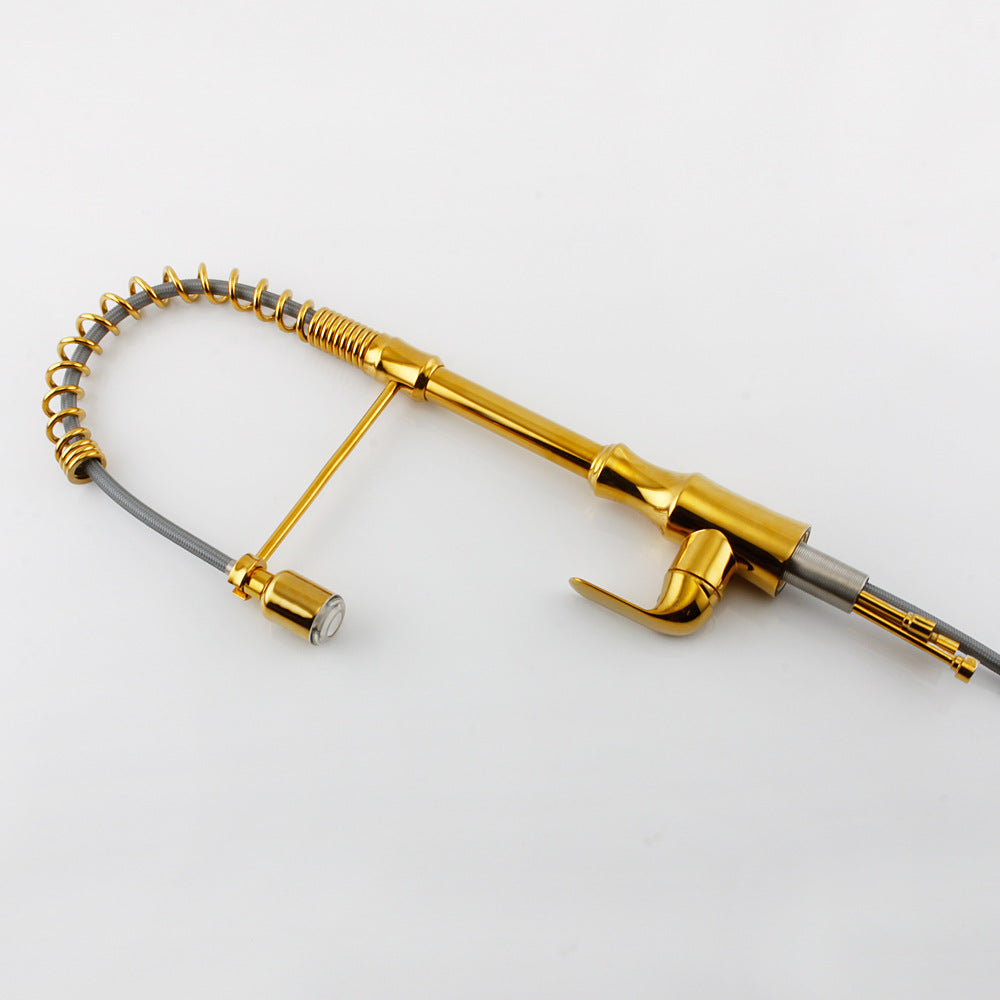 Commercial Single Handle Pull Down Sprayer Kitchen Faucet, with LED Light